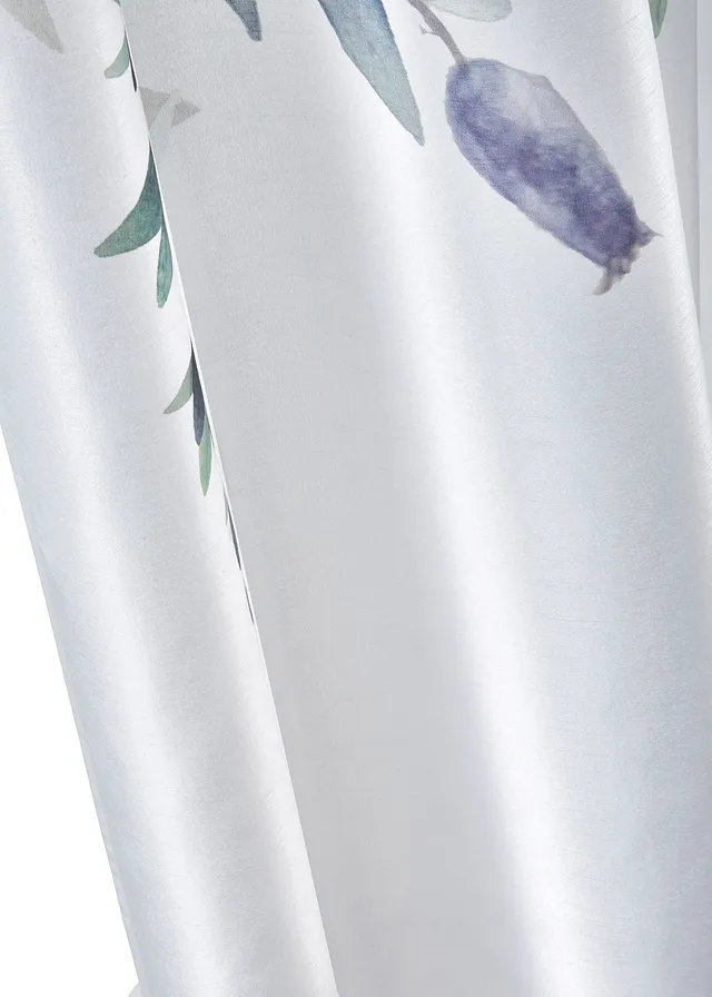 Rideau aspect soyeux (1 pce), Couleur: blanc-vert