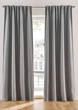 Verduisterend gordijn met lichte structuur (set van 2)