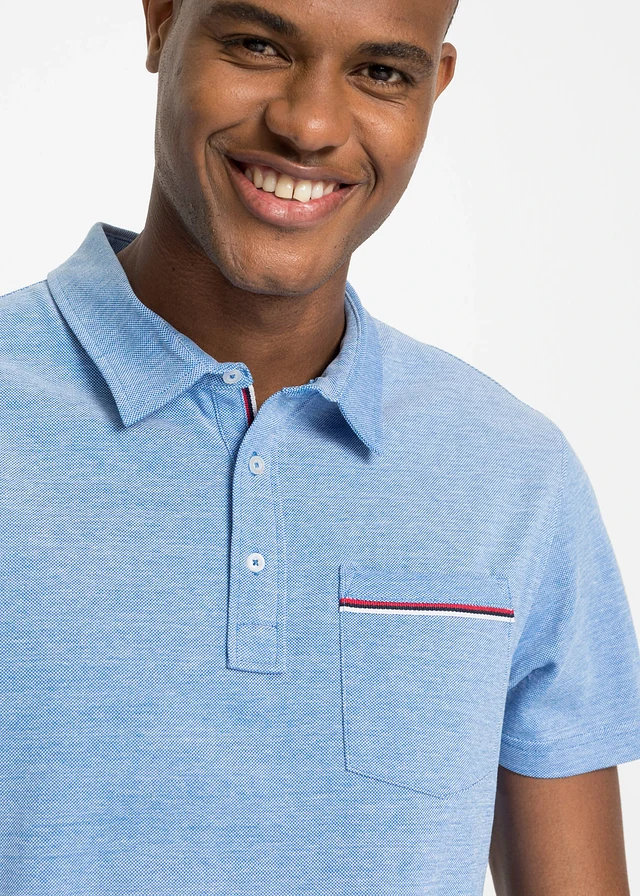 Lot de 2 polos en maille piquée, 100% coton • rouge + bleu azur chiné • product-page.page-title-suffix