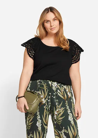 Tričko z bavlněné směsi, barva: černá