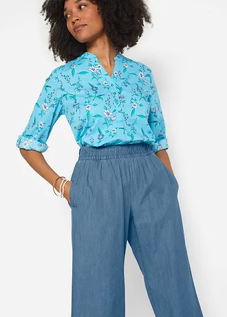 Wide-Leg džínsy, High Waist, cropped • svetlomodrá denim • obchod bonprix