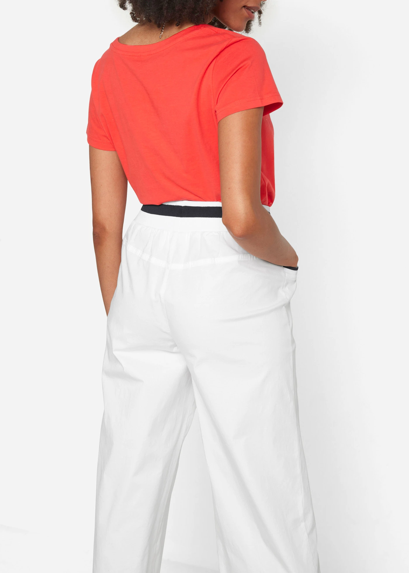 Katoenen papertouch culotte met comfortband • wit • bonprix online shop