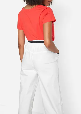 Katoenen papertouch culotte met comfortband • wit • bonprix online shop