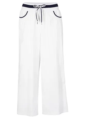 Katoenen papertouch culotte met comfortband • wit • bonprix online shop