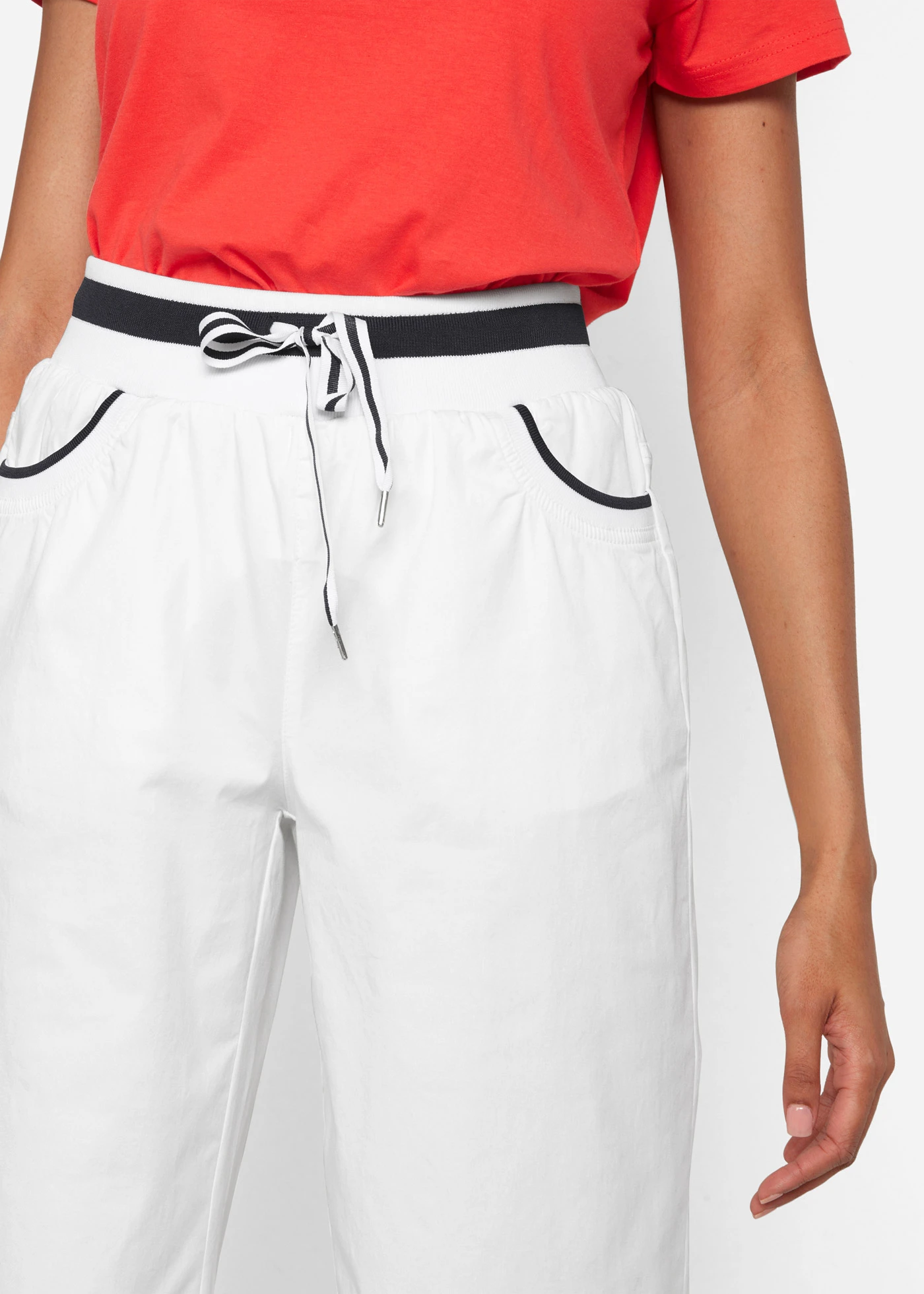 Katoenen papertouch culotte met comfortband • wit • bonprix online shop