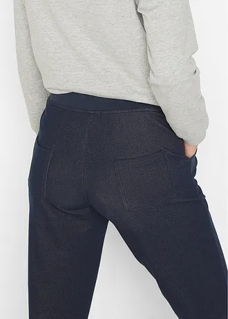 7/8 sportovní kalhoty v džínovém vzhledu • tmavě modrá • bonprix obchod