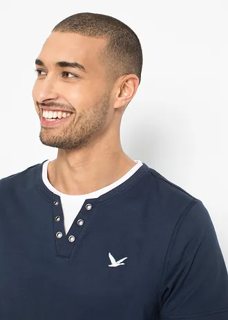 Tricou 2 în 1 (set/2 buc.) • bleumarin/gri fumuriu • magazin bonprix