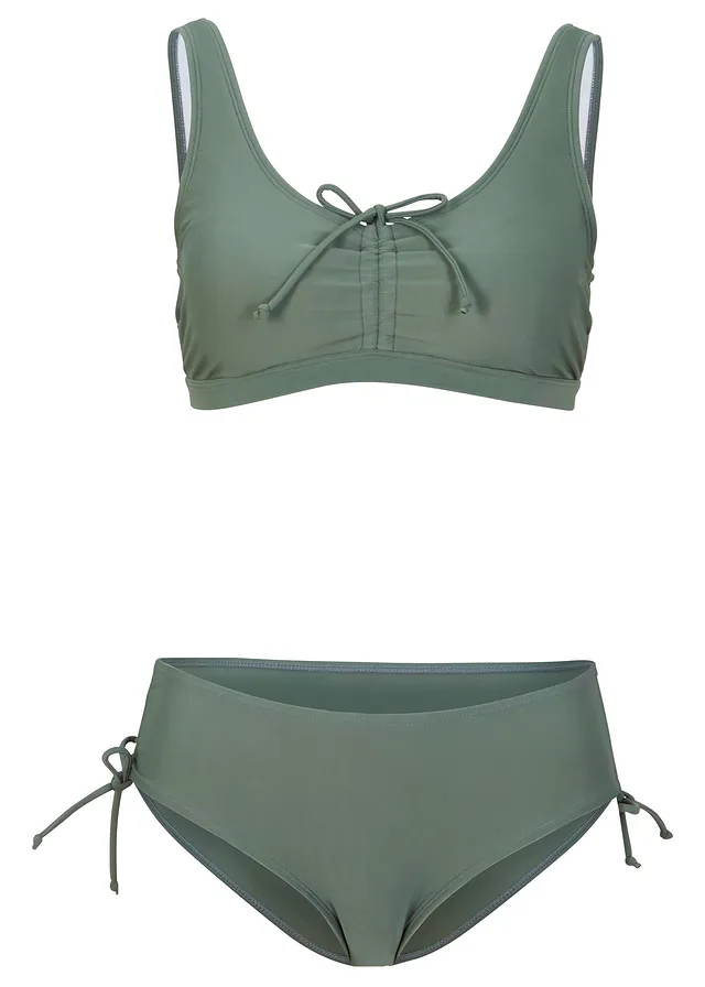 Costum de baie cu șiret în față (set/2 piese)