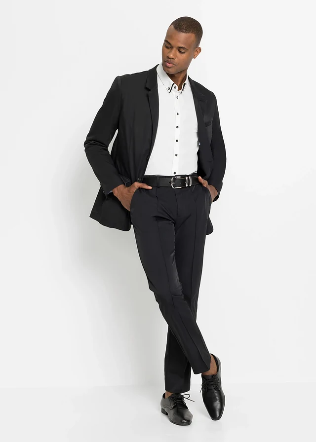 Business overhemd van puur katoen, lange mouw, Kleur: wit