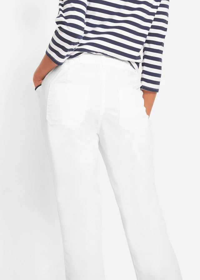 7/8 papertouch broek met comfortband • wit-donkerblauw • product-page.page-title-suffix