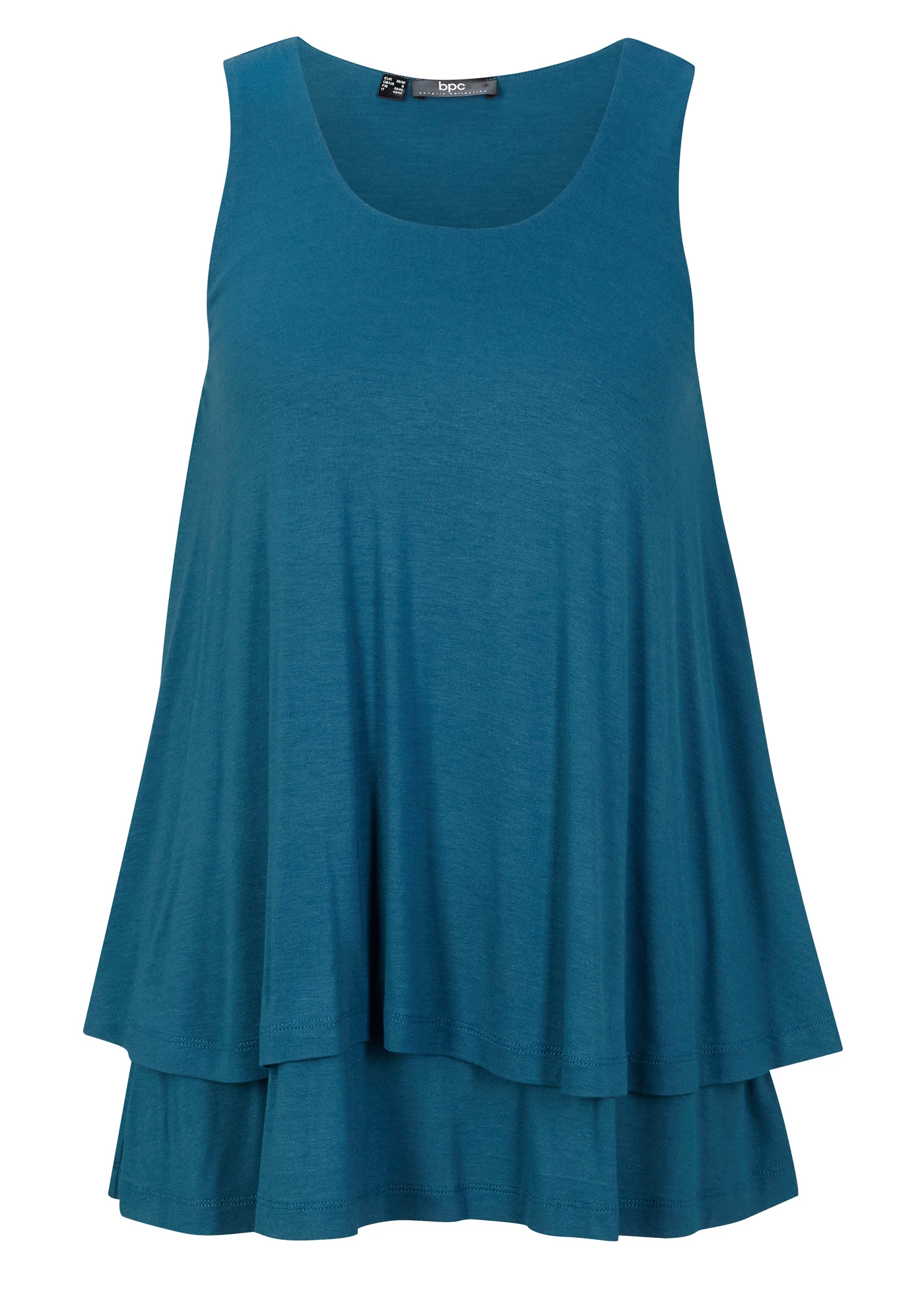 Dubbellaagse top van viscose • petrolblauw • bonprix online shop