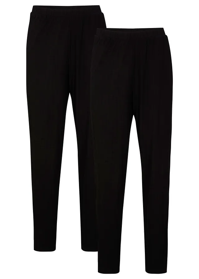 Pantaloni cu elastic în talie și cu bată înaltă (set/2 buc.)