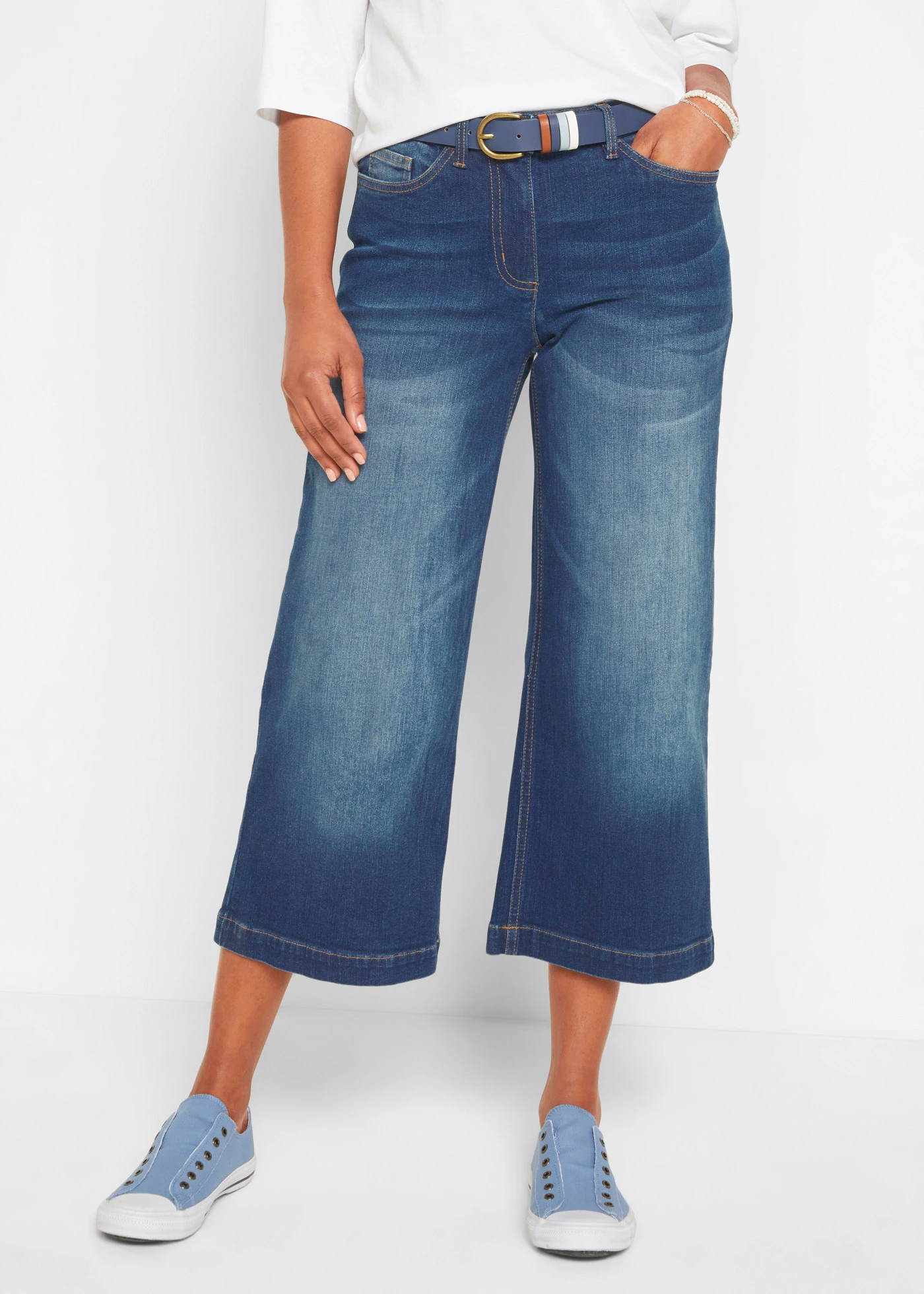 Jupe-culotte en jean en coton • dark denim • product-page.page-title-suffix