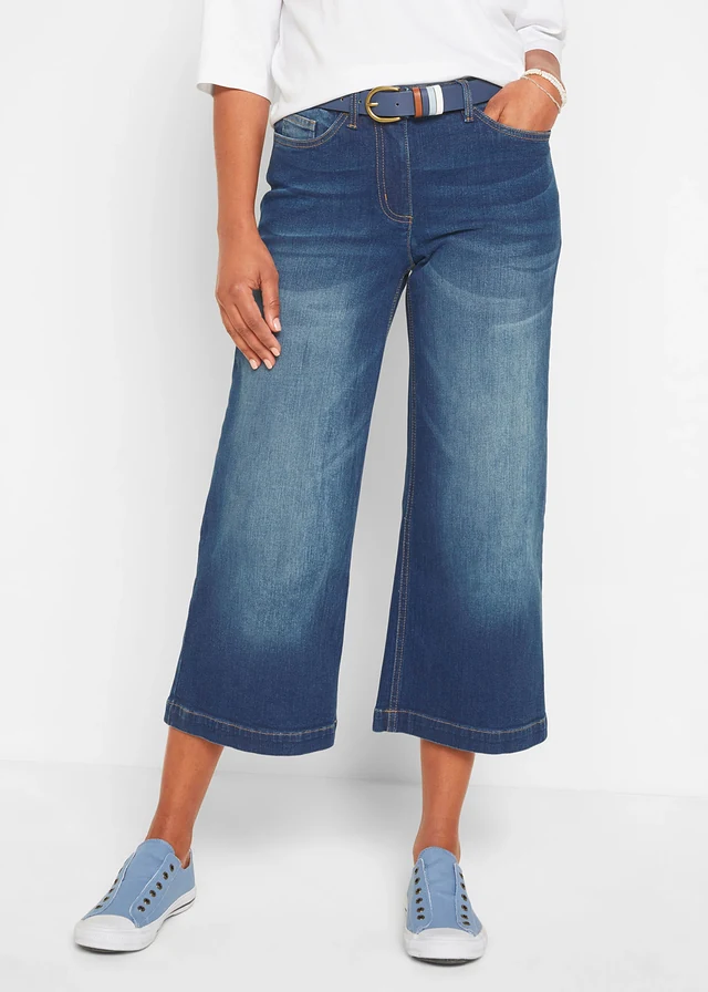 Jupe-culotte en jean en coton • dark denim • product-page.page-title-suffix