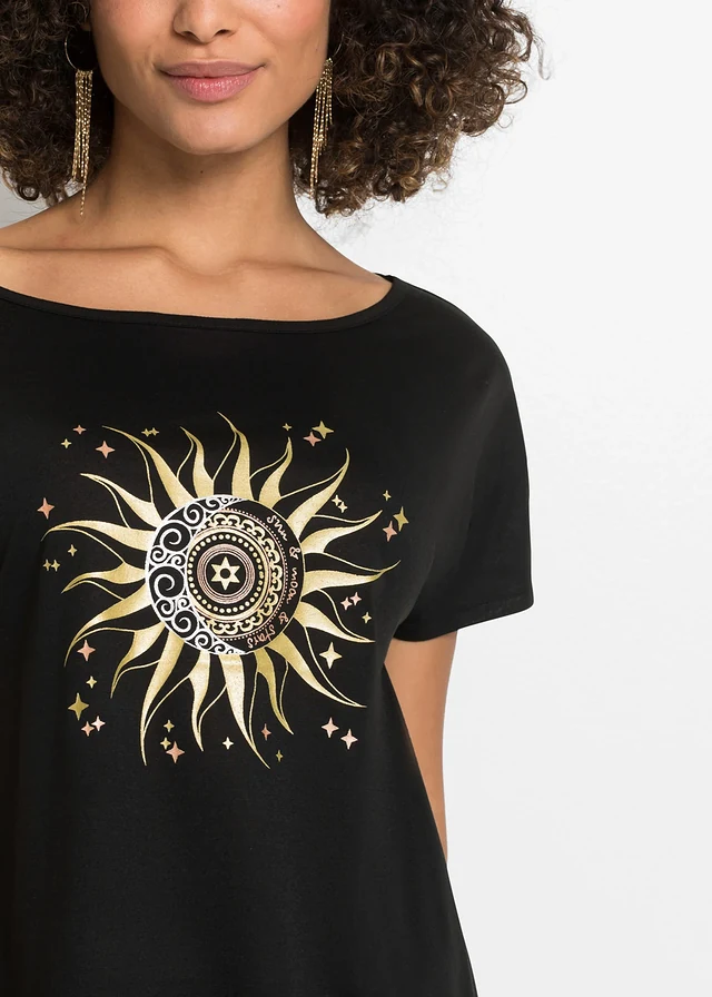 Shirt met metallic print • zwart met print • product-page.page-title-suffix