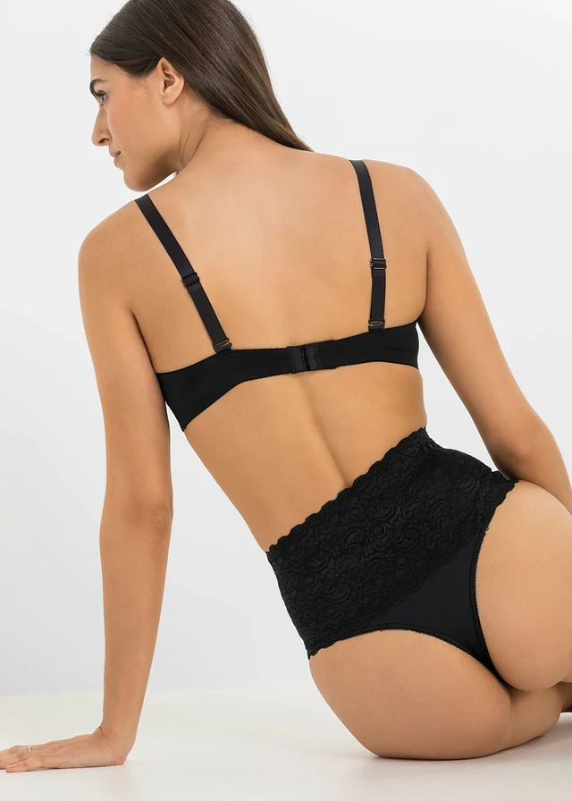 Stringi o średnim stopniu modelowania sylwetki (2 pary) • czarny • sklep bonprix