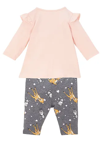 Baby Disney shirt en legging (2-dlg. set) Bambi • asroze-antraciet gemêleerd met print • bonprix online shop