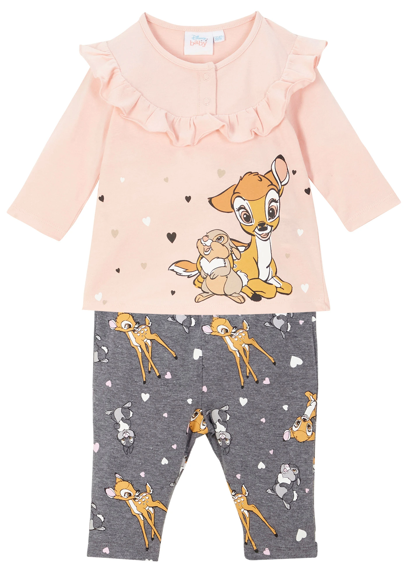 Baby Disney shirt en legging (2-dlg. set) Bambi • asroze-antraciet gemêleerd met print • bonprix online shop