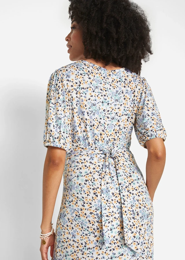 Maxi zwangerschapsjurk/voedingsjurk • lichtindigo gebloemd • product-page.page-title-suffix