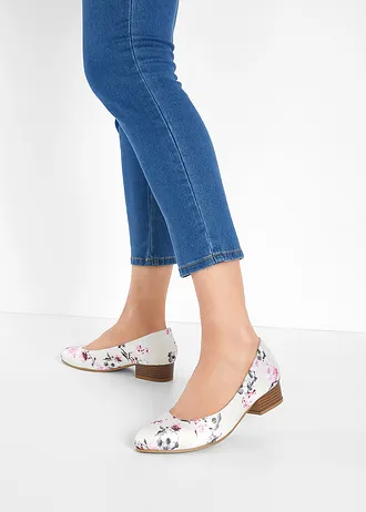 Escarpins à talon carré • crème floral • Boutique bonprix