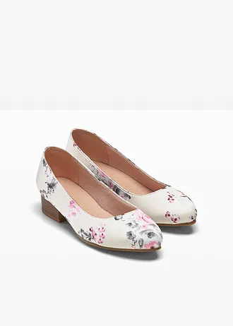 Pumps met een blokhak • crème gebloemd • bonprix online shop