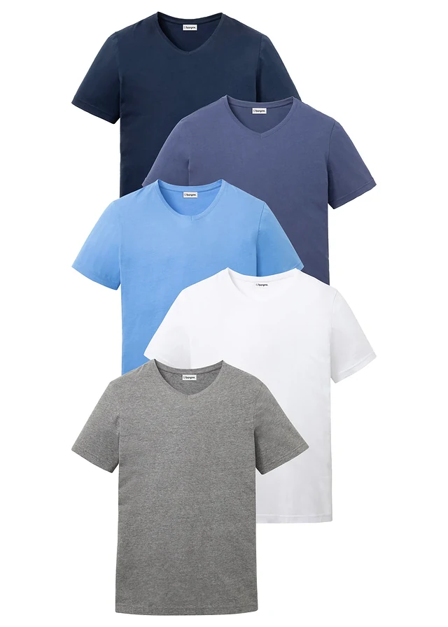 Lot de 5 T-shirts col V