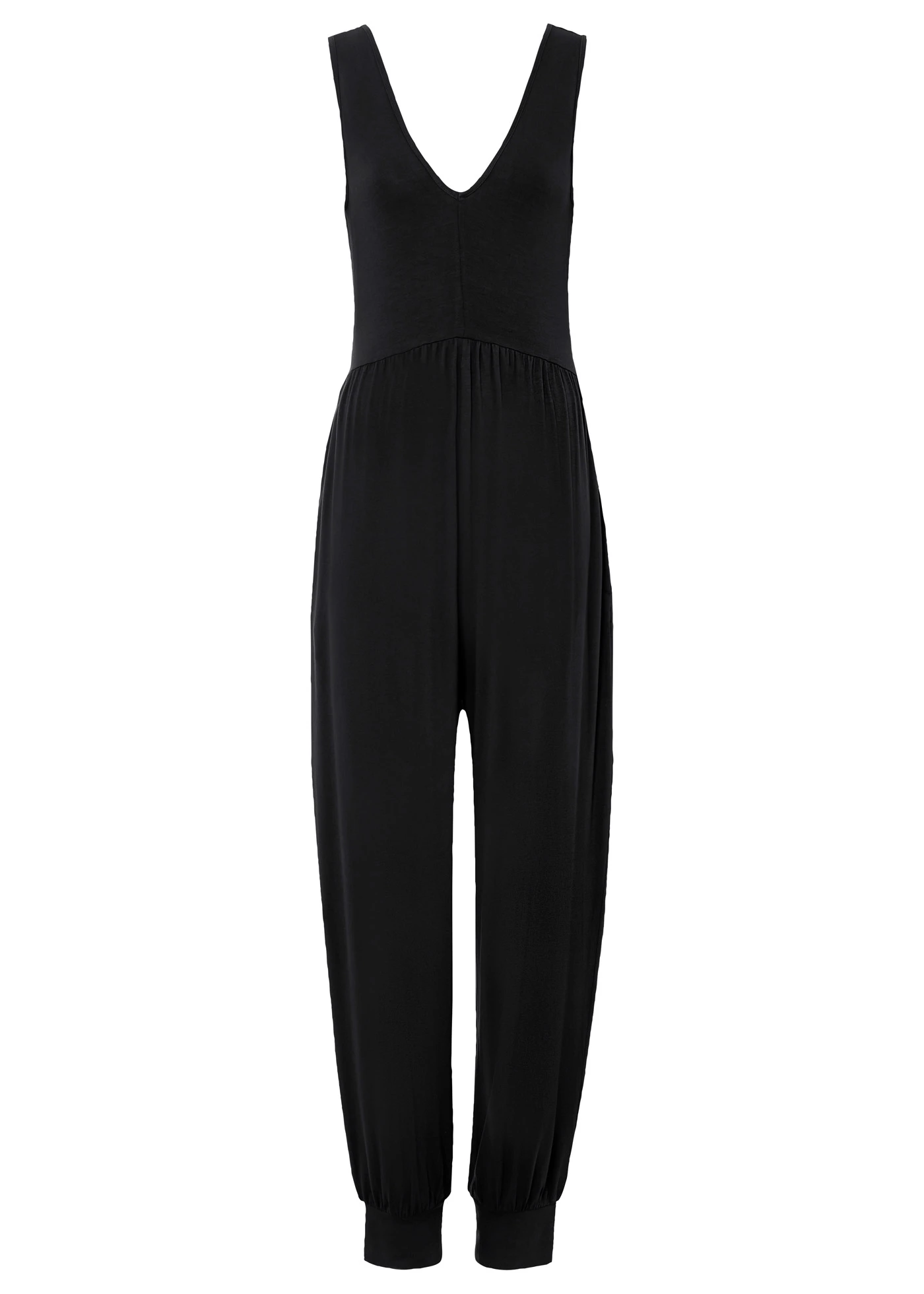 Žerzejový overal ze směsi s viskózou • černá • bonprix obchod
