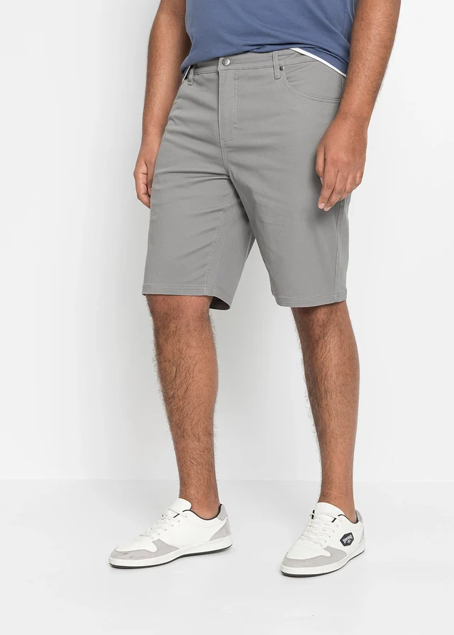 Classic fit stretch bermuda, Kleur: grijs