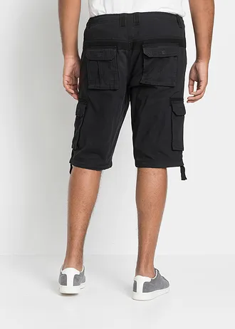 Cargo bermudy Regular Fit, z čisté bavlny, barva: černá
