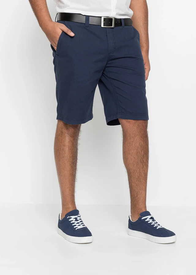 Chino bermudy z čisté bavlny, Regular Fit, barva: tmavě modrá