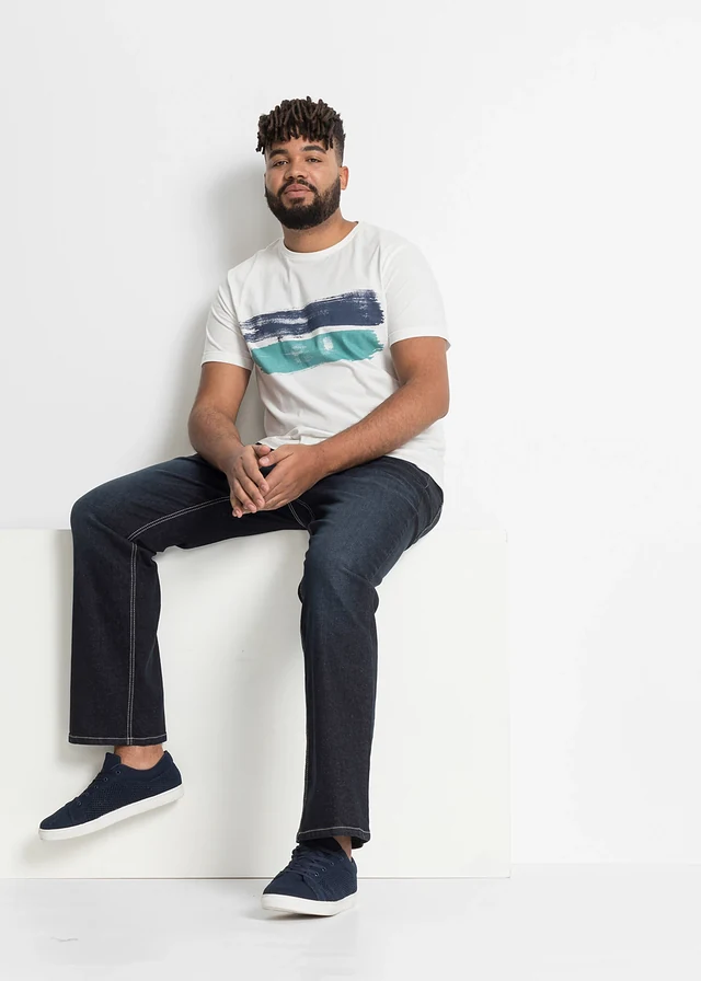 Jean regular, bootcut, Couleur: bleu foncé denim