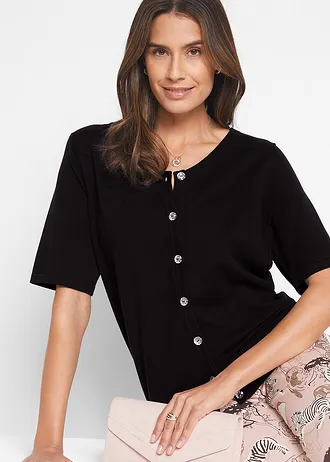 Shirtvest met halflange mouwen • zwart • bonprix online shop