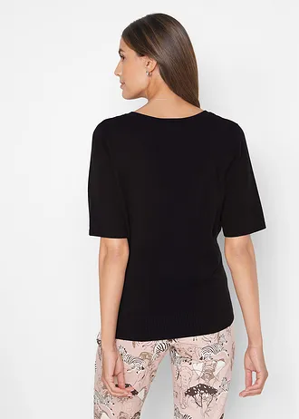 Shirtvest met halflange mouwen • zwart • bonprix online shop