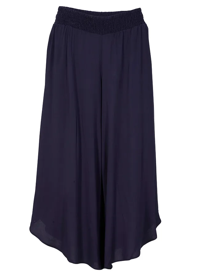 Kalhoty Culotte, délka k lýtkům, z udržitelné viskózy • tmavě modrá • bonprix obchod