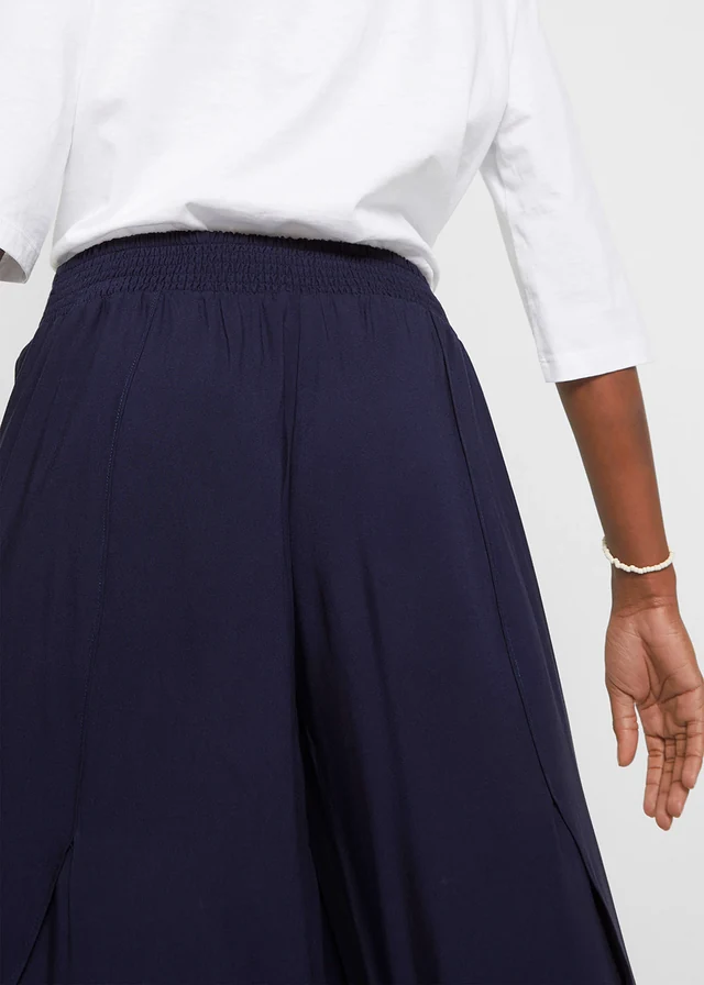 Cropped culotte van zachte viscose • donkerblauw • product-page.page-title-suffix