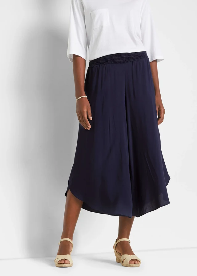 Cropped culotte van zachte viscose • donkerblauw • product-page.page-title-suffix