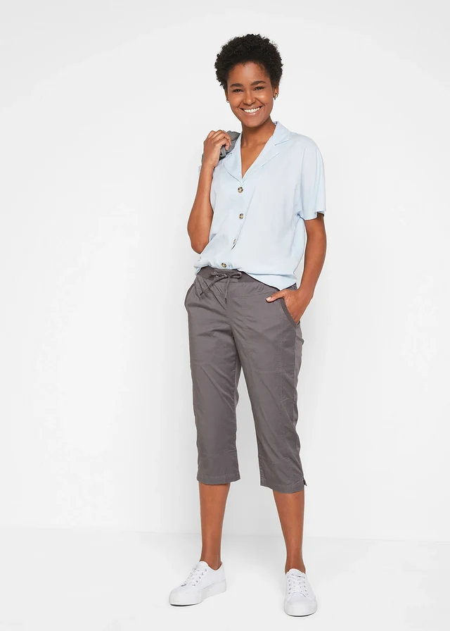 Pantalon corsaire avec lien à nouer • gris fumée • product-page.page-title-suffix