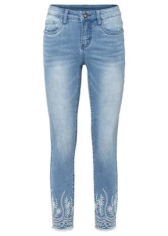 Mid waist skinny jeans, cropped