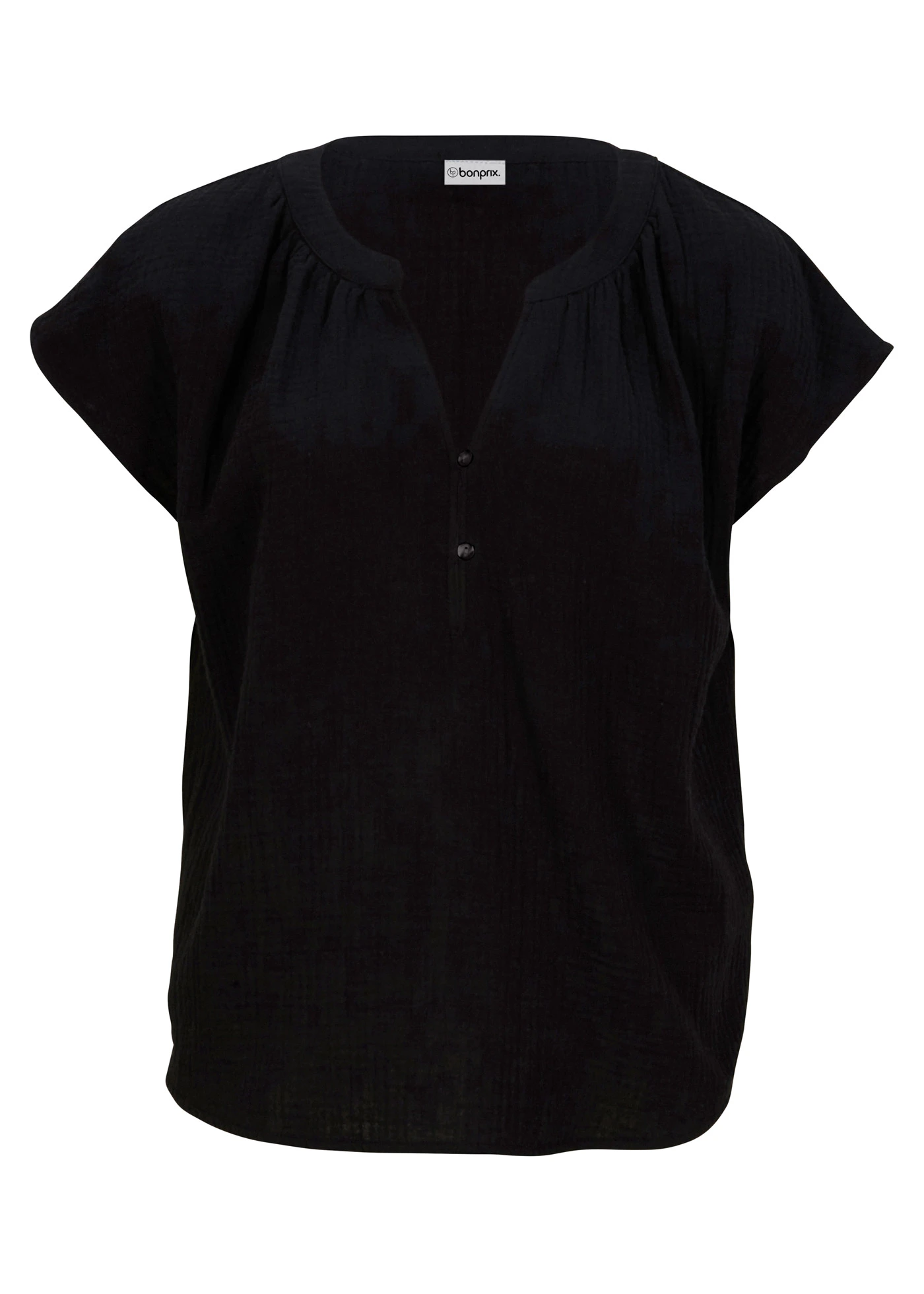 Blouse en gaze 100% coton • noir • Boutique bonprix