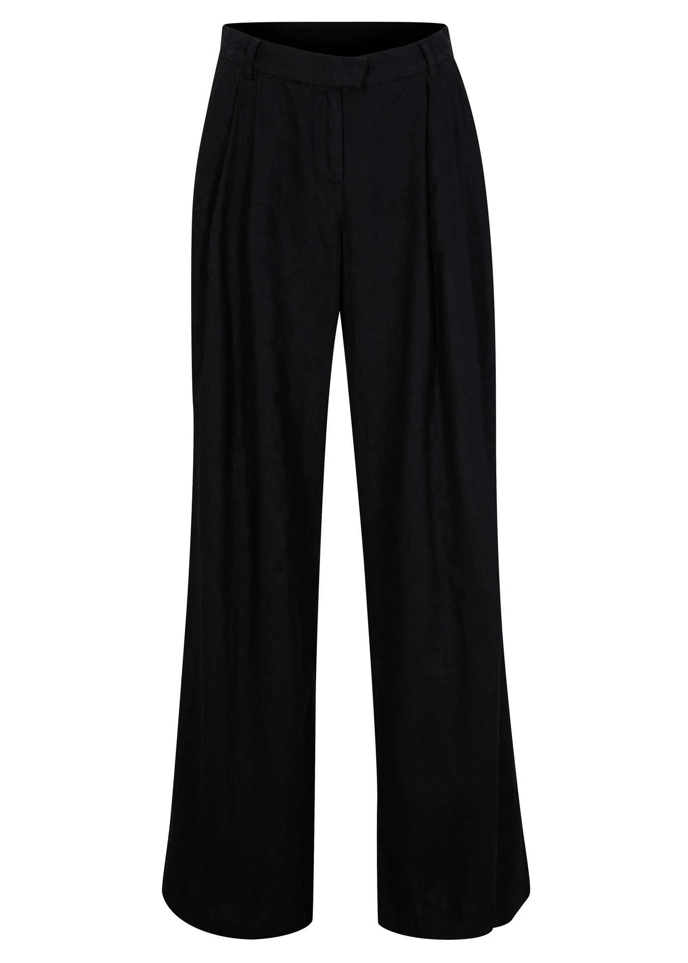 Kalhoty Palazzo z lehké směsi lnu a viskózy • černá • bonprix obchod