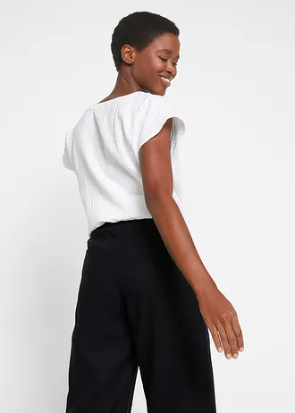 Pantalon palazzo léger en lin et viscose • noir • Boutique bonprix