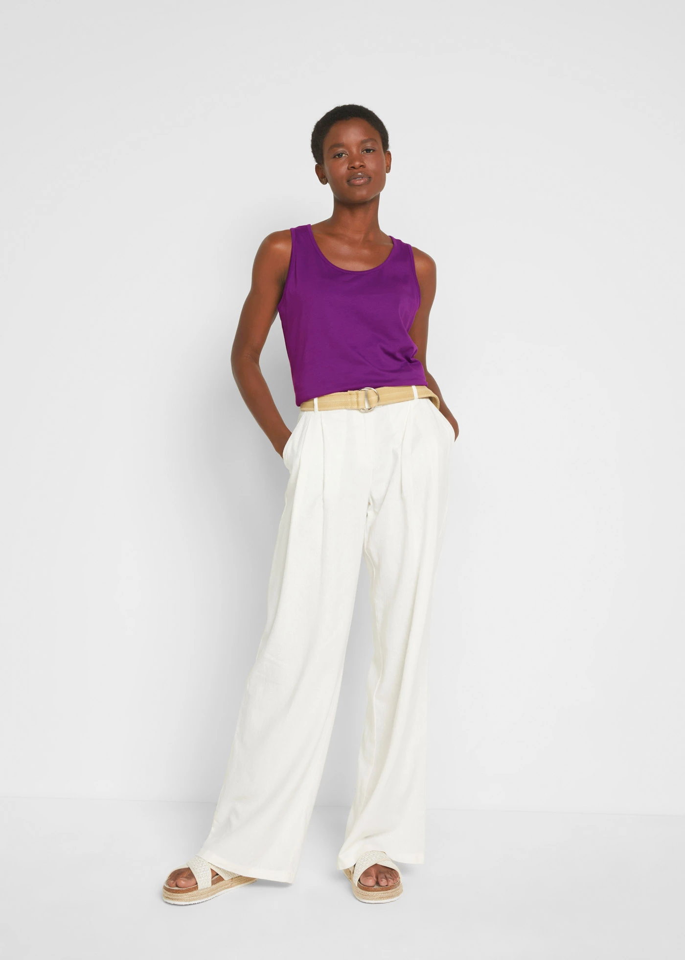 Katoenen longtop (set van 5) • lichtblauw + pinklady + wit + zwart + diepviolet • bonprix online shop