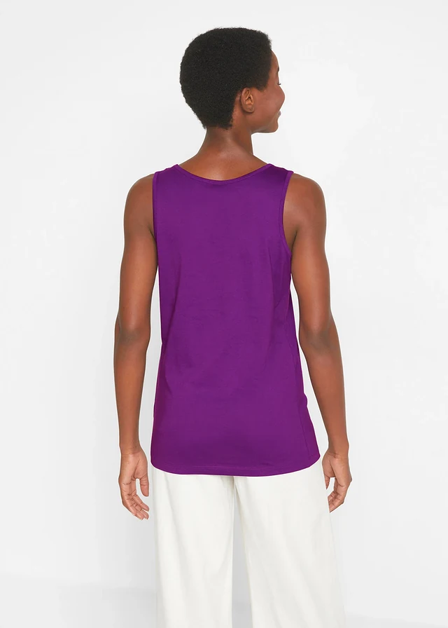 Lot de 5 débardeurs longs 100% coton • bleu poudré + fuchsia + blanc + noir + violet foncé • product-page.page-title-suffix