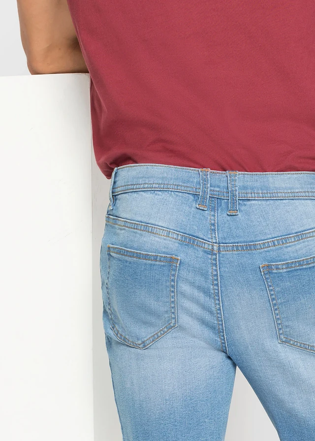 Lot de 2 bermudas en jean extensible, regular • bleu moyen denim + bleu foncé denim • product-page.page-title-suffix