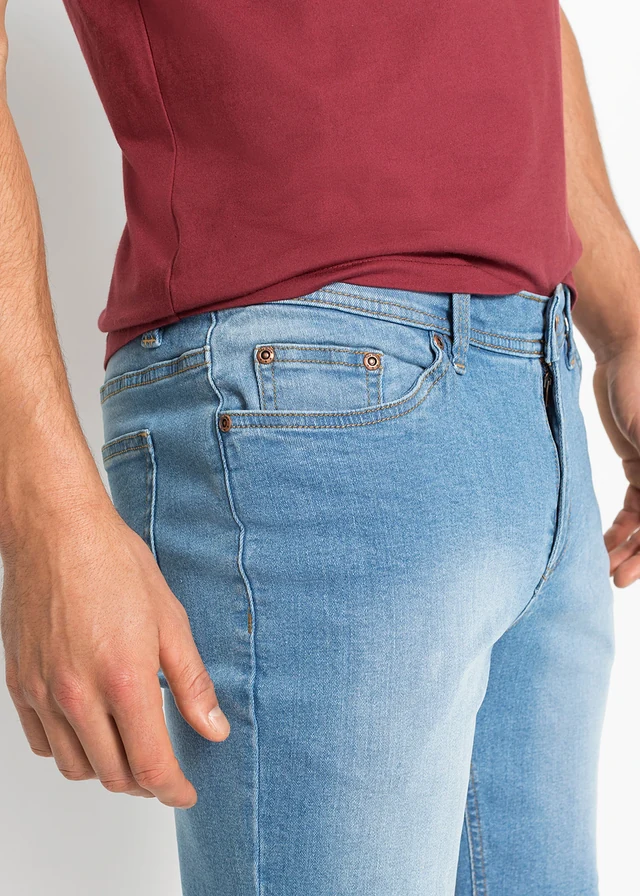 Stretch jeans bermuda, regular fit (set van 2) • middenblauw denim+donkerblauw denim • product-page.page-title-suffix