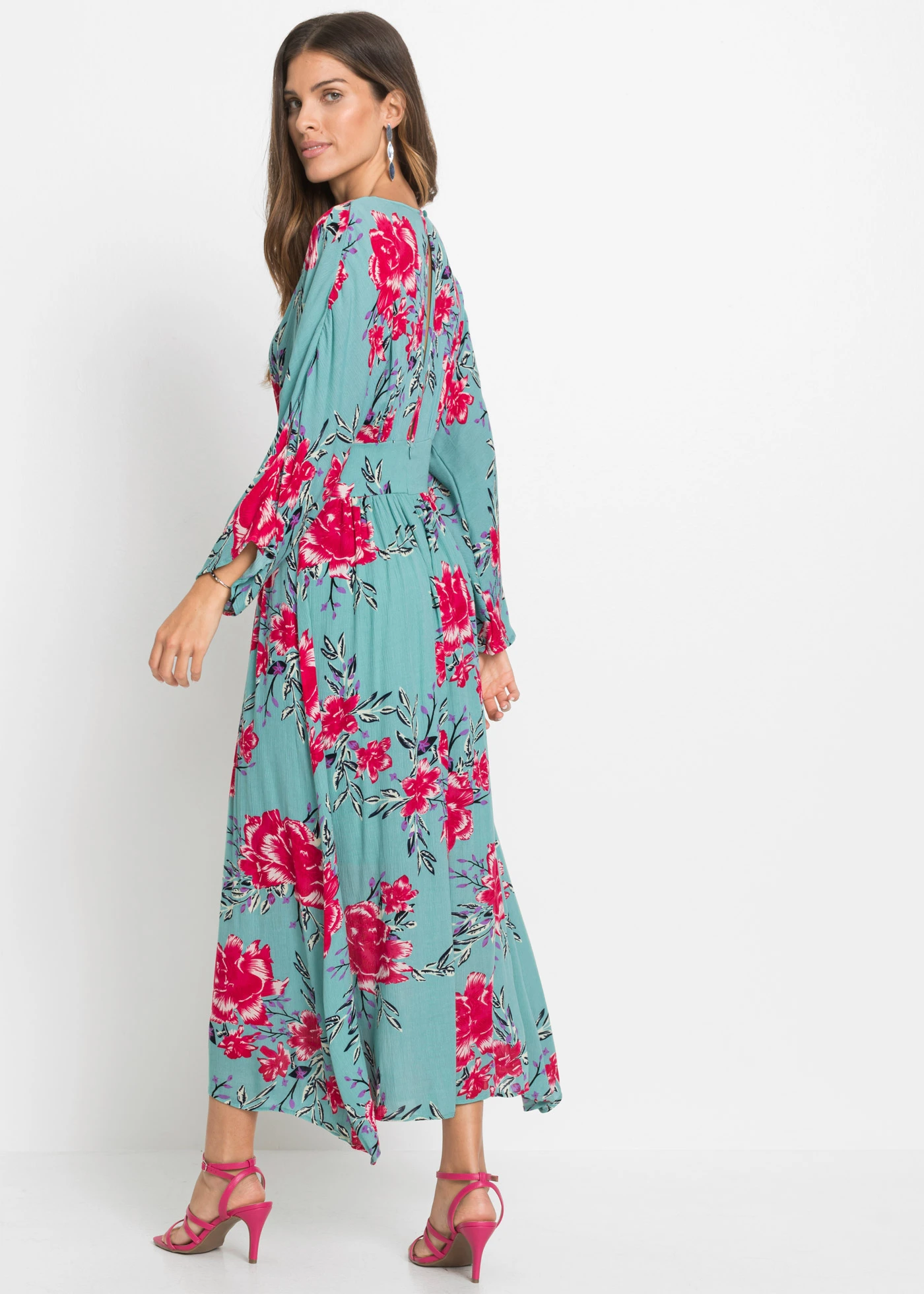 Robe longue • aigue-marine à fleurs • product-page.page-title-suffix