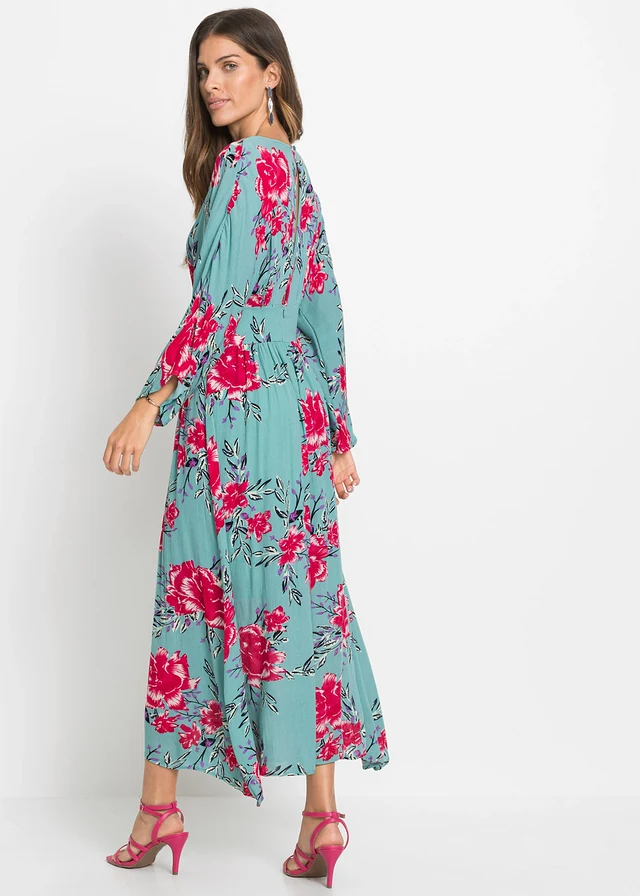 Robe longue • aigue-marine à fleurs • product-page.page-title-suffix
