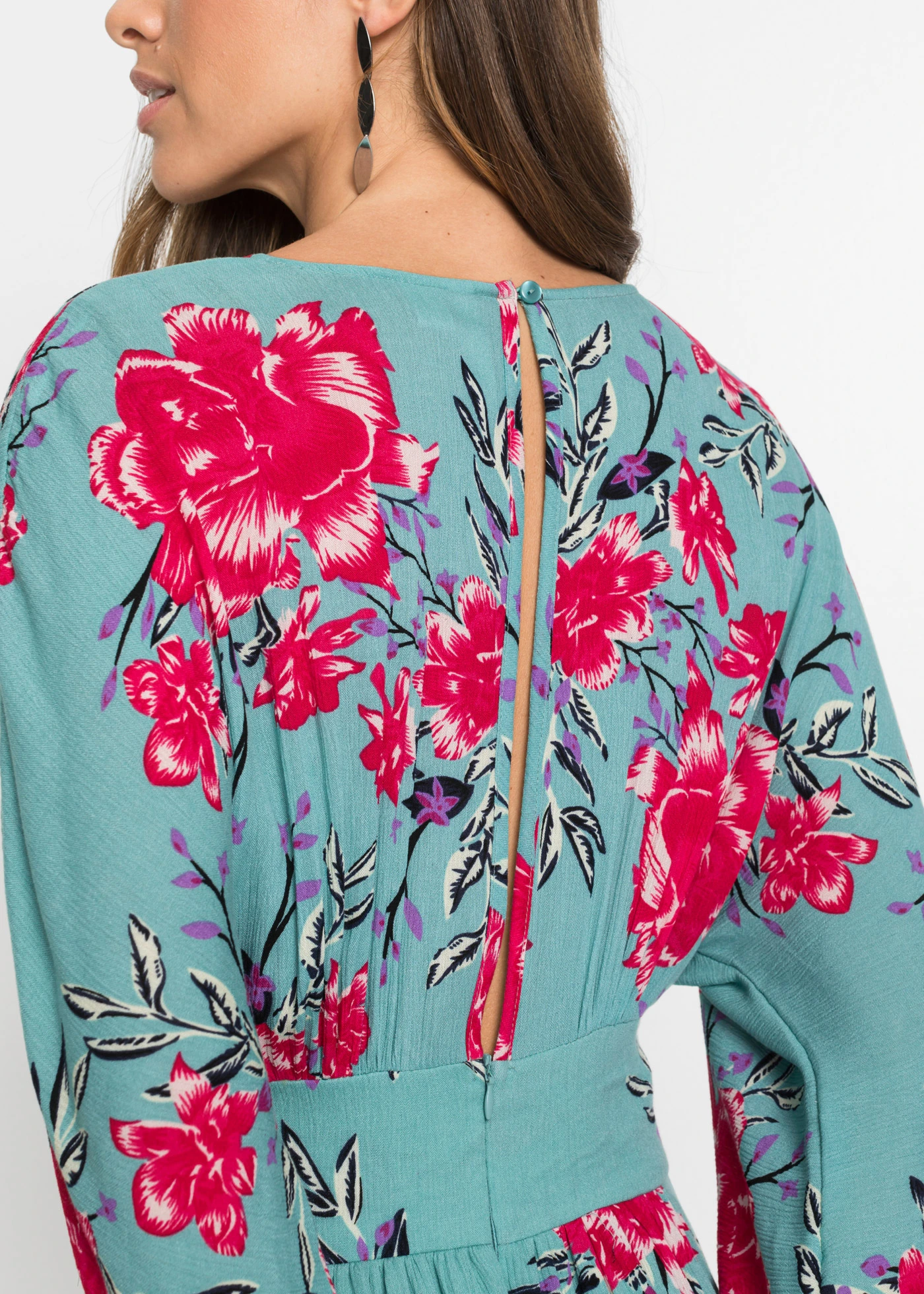 Robe longue • aigue-marine à fleurs • product-page.page-title-suffix