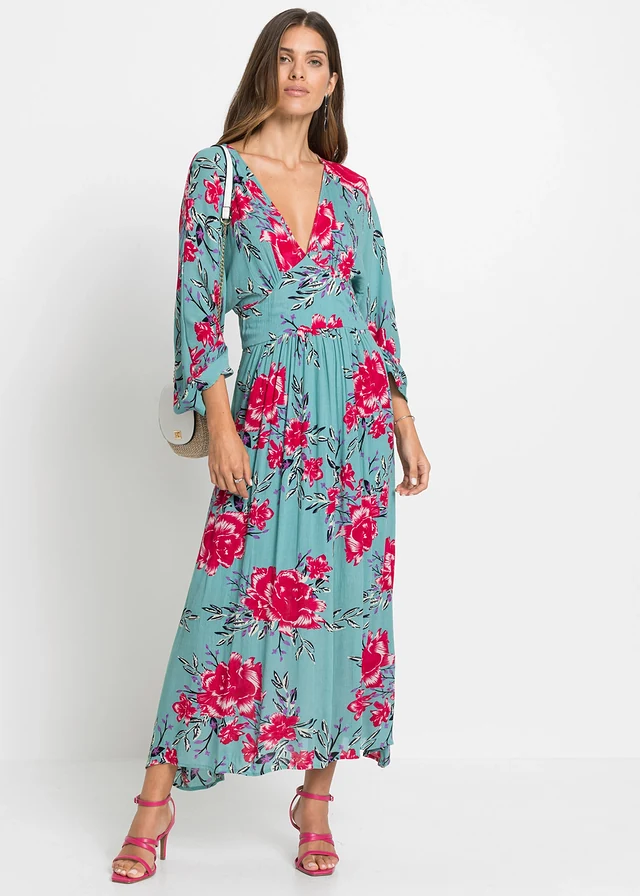 Robe longue • aigue-marine à fleurs • product-page.page-title-suffix