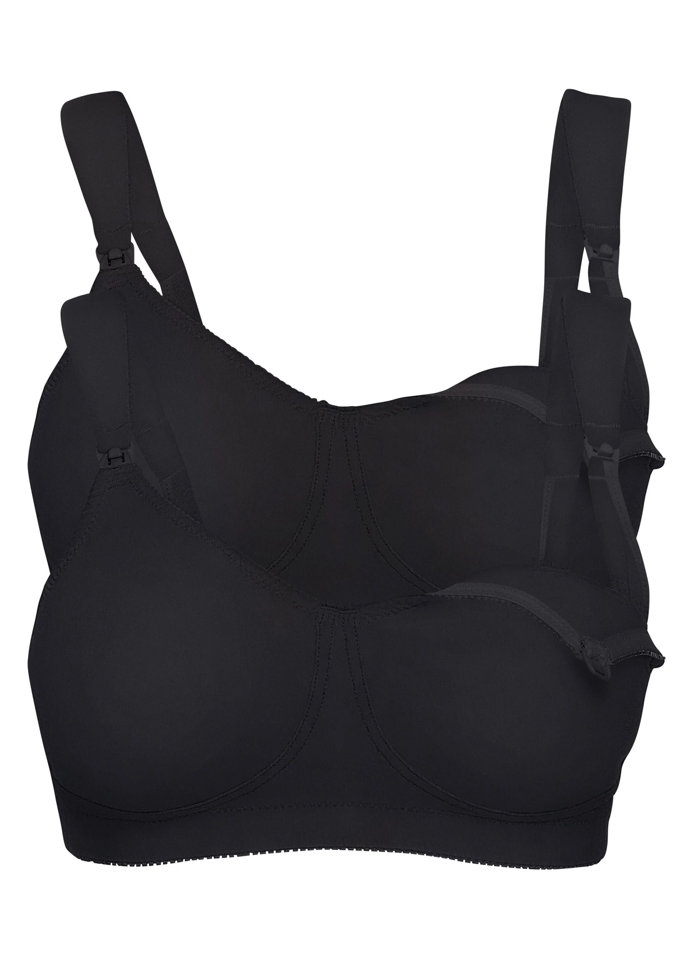 Sutien de alăptare fără armătură, cu bumbac organic (set/2 buc.) • negru/negru • magazin bonprix